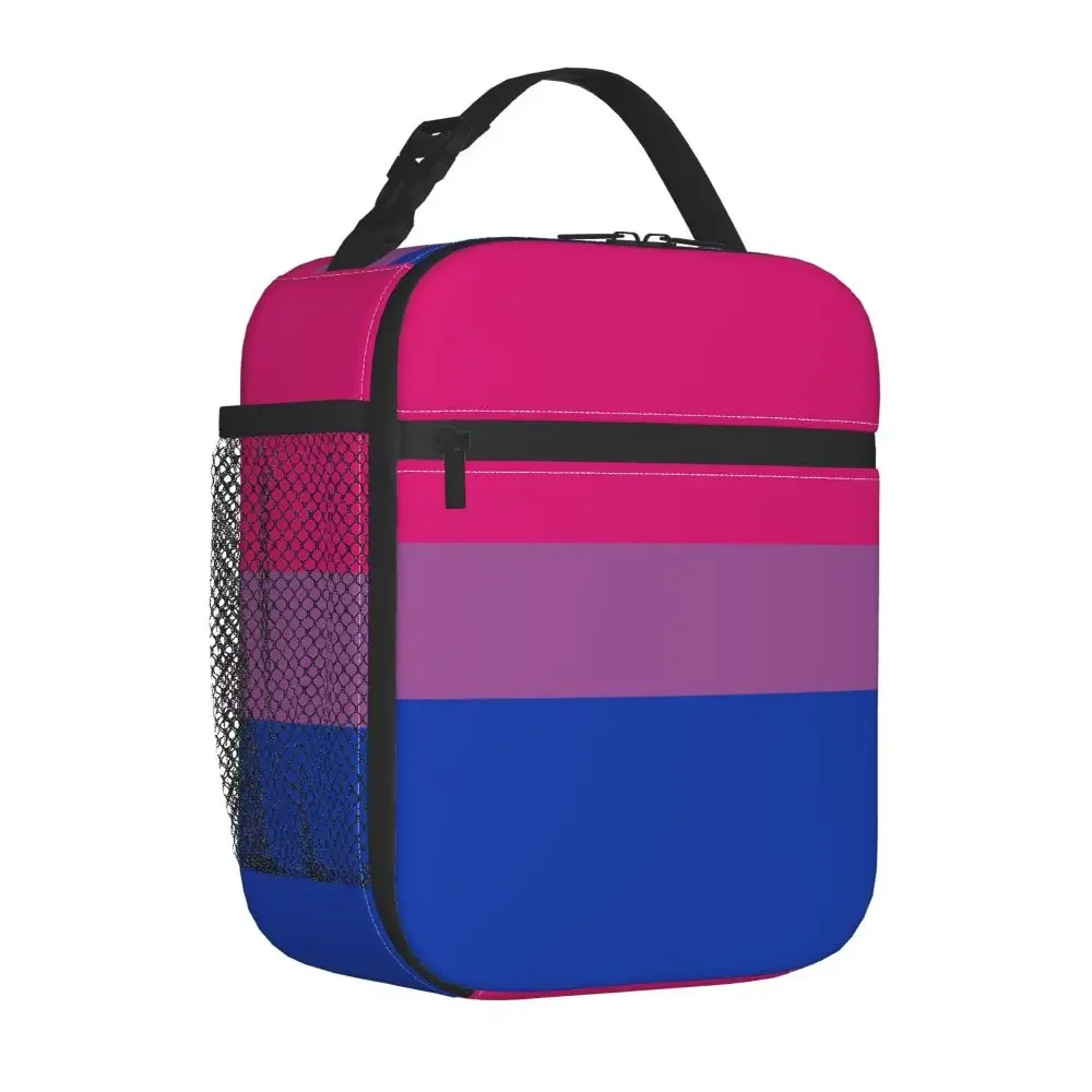 Pride Bisexual Flag Merch Insulated Lunch Bag Picnic Bisexuality Food Box Portable Fashion Cooler Thermal Lunch Box