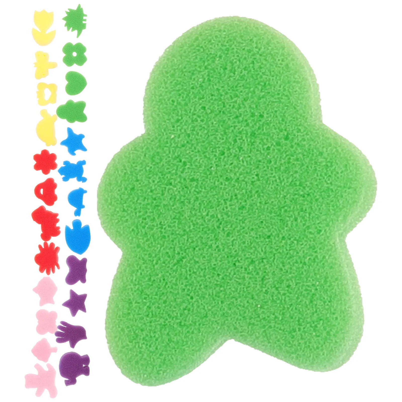 24Pcs Kid Painting Sponge Brush Set Small Handle Smooth Plastic Durable Tools for DIY Art Lessons Drawing Graffiti