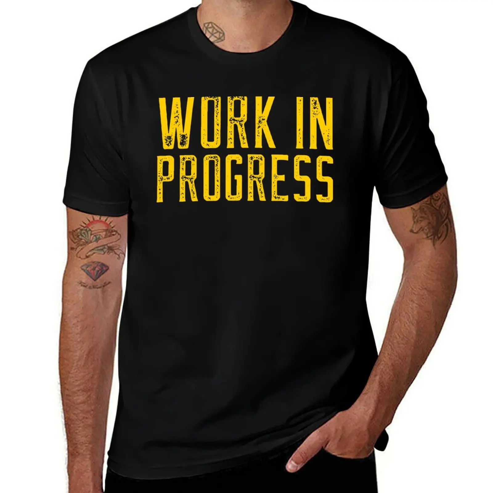 

Work in Progress T-Shirt korean fashion kawaii clothes blanks Men's t-shirts