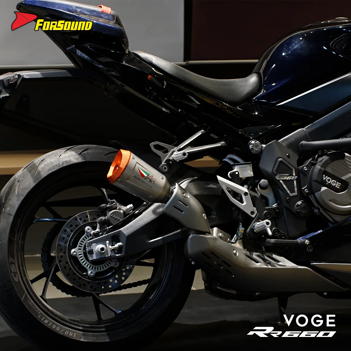 Forsound Factory Wholesale Price VOGE rr660 Super Duke R Titanium Exhaust Valved Muffler with Mid Pipe Resonator