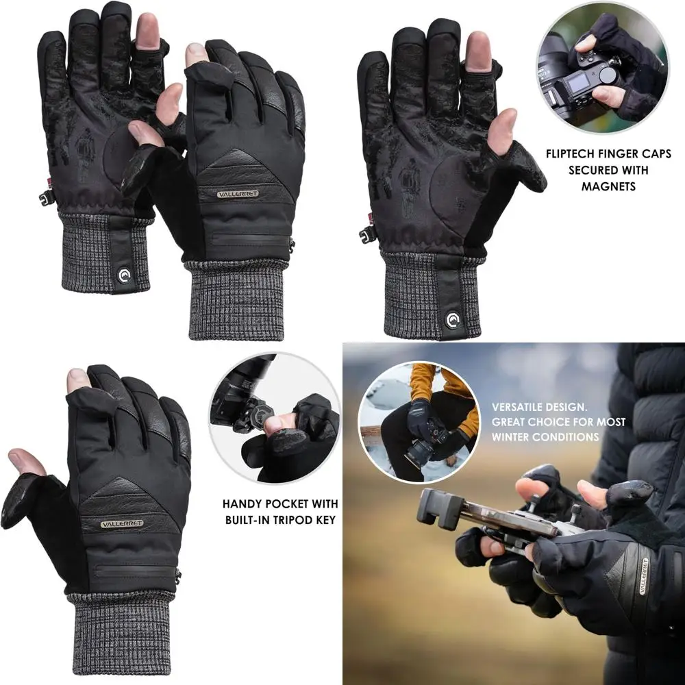 

Photography Gloves with FlipTech Finger Caps and Magnets for Enhanced Grip and Comfort