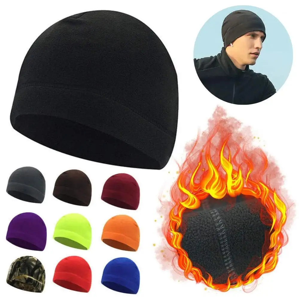 2024 Men Polar Fleece Caps Winter Warm Hat Outdoor Sports Skiing Cycling Cap Windproof Soft Beanie Cap Men Women Ski Bike Hat