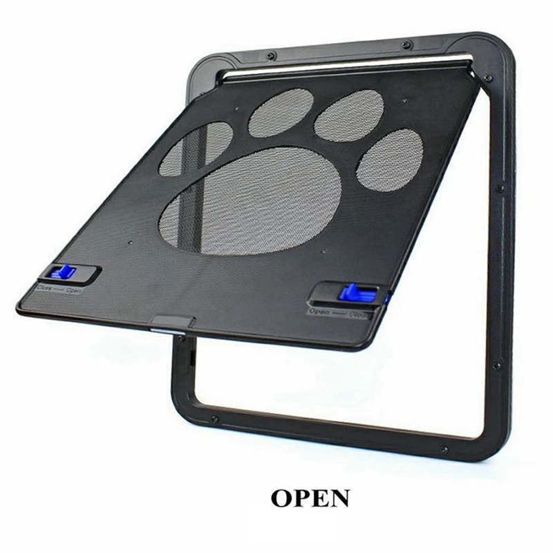 Pet Door Safety Locking With Locking Magnetic Screen Dog Prints Anti Bite Cat Dogs Screen Door Pet Doorway