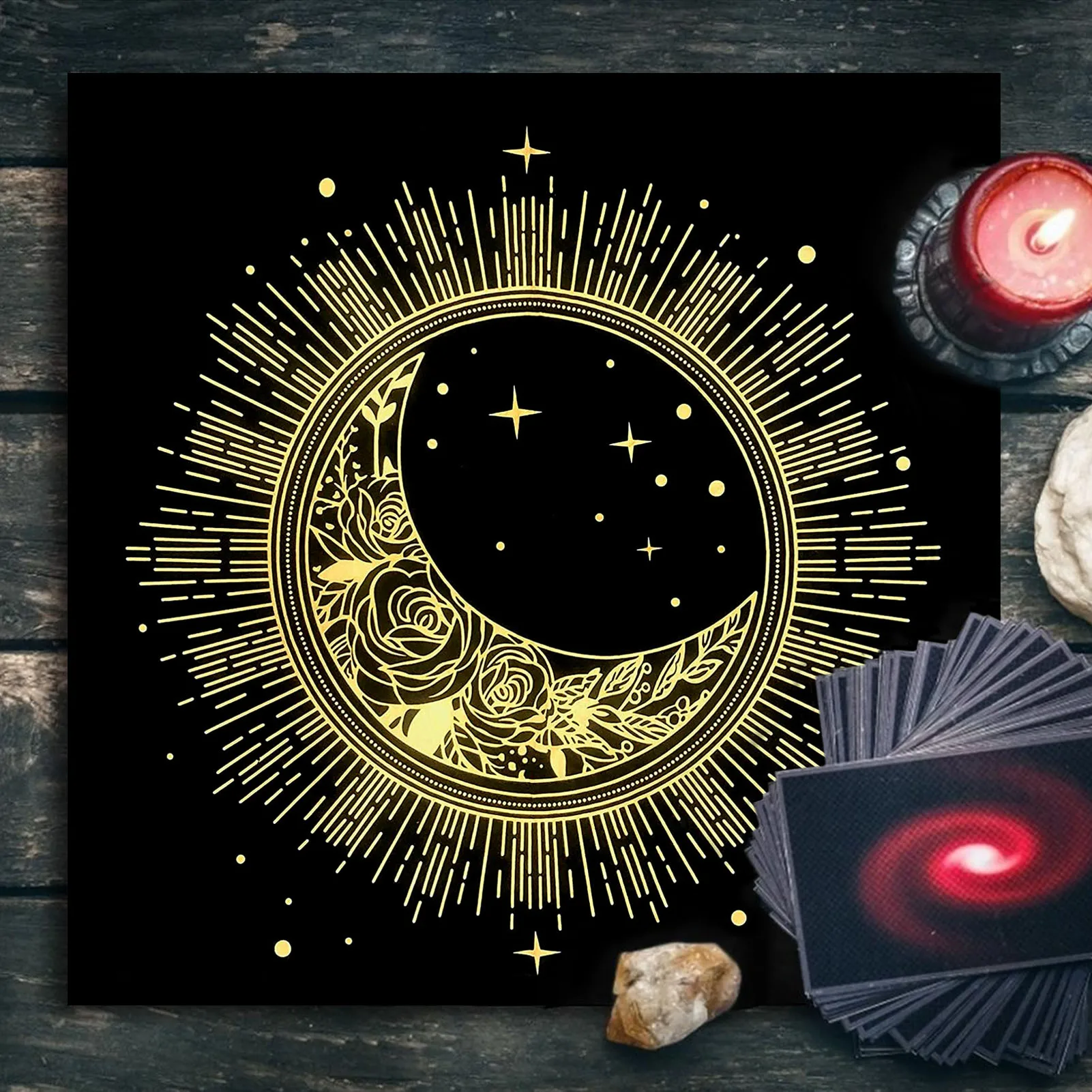 Tarot Card Tablecloth Velvet Divination Altar Board Game Fortune Astrology Oracle Cards Cloth Moon And Sun High Grade Velvet