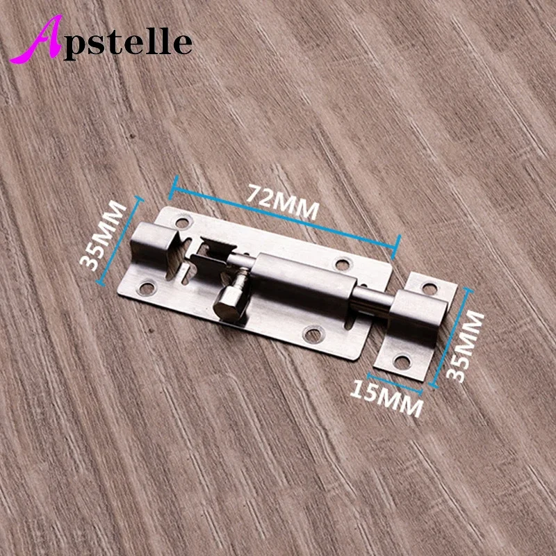 Apstelle 1Pcs 1.5/2/2.5/3/4/5/6/8/10/12 Inch Stainless Steel Door Latch Sliding Lock Bolt Latch Hasp Staple Gate Safety Lock