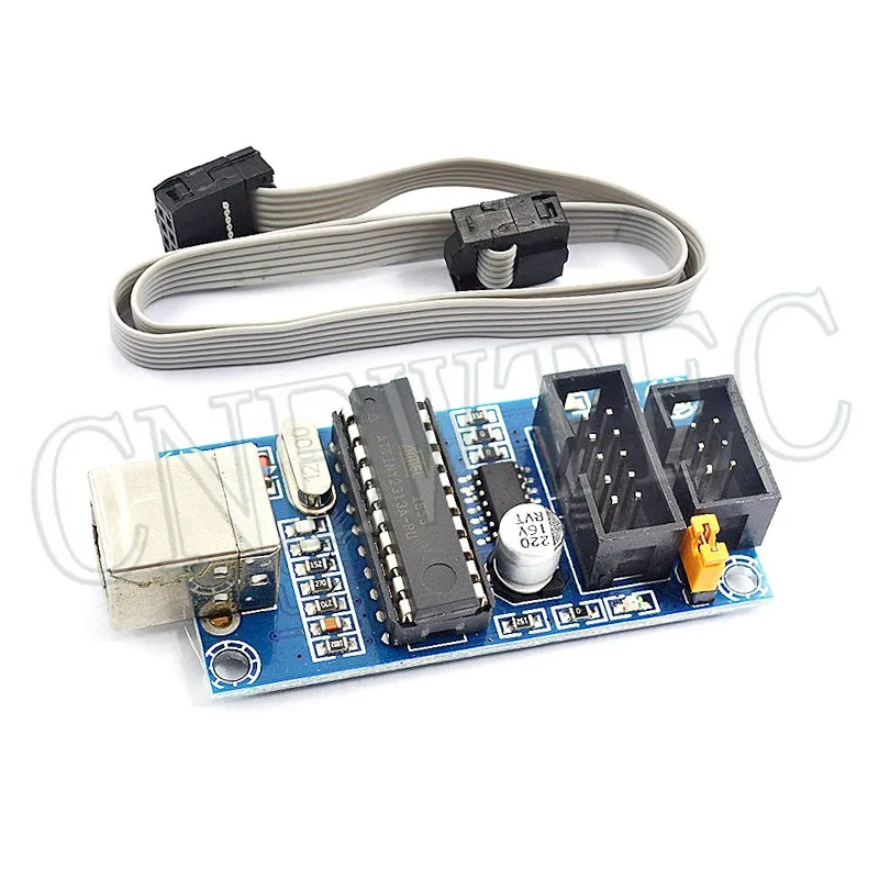 USBTiny USBtinyISP ATTiny2313 DIP20 AVR ISP программатор загрузчик для Arduino R3 Meag2560 с 6/10-контактным кабелем для программирования
