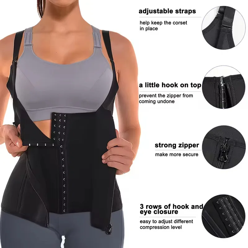 Ladies' Shapewear Waist Trainer Belt Tightening Underbust Corset Zipper Closure Abdomen Control Slimming Body Shaping Underwear