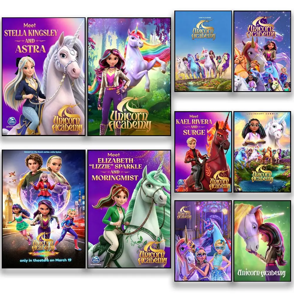 Series Fantasy U-Unicorn Academy Poster HD Removable Wall Art Gift Bedroom Lounge Dorm Office Gaming Cafe Bars
