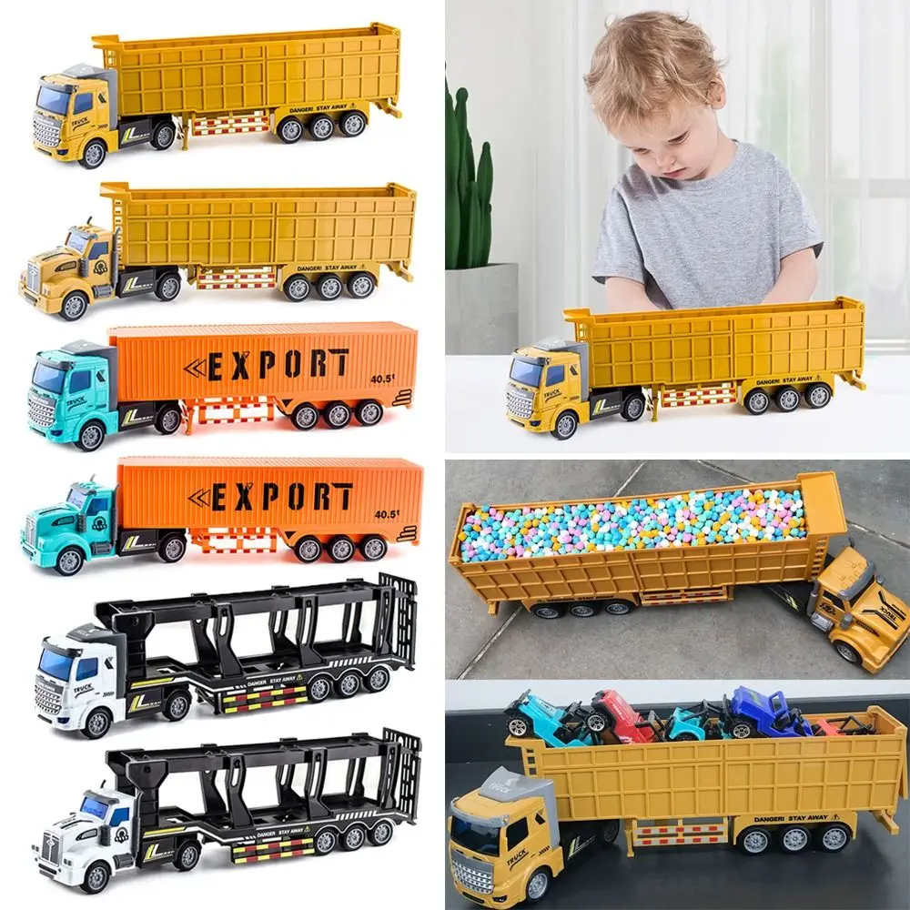 Funny Metal Truck Assembled Model Diecast Classic Vehicles Toys Alloy Car Carrier Truck Kid Model Pull Back Car Gift Toys - Image 4