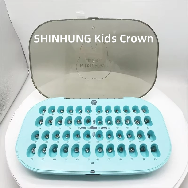 Dental Preformed Kids Stainless Steel Primary Molar Crowns Kit 48Pcs Pediatric Teeth Crown Dentistry Materials SHINHUNG Korea