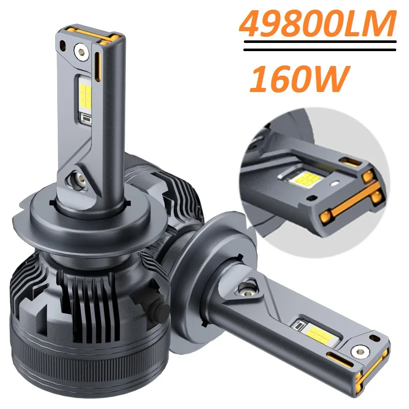 2pcs 160W/set canbus LED H7 H4 high low H11 fog Light lamp auto white 6000k H3 H1 HB3 9005  HB4 9006 led light 12v