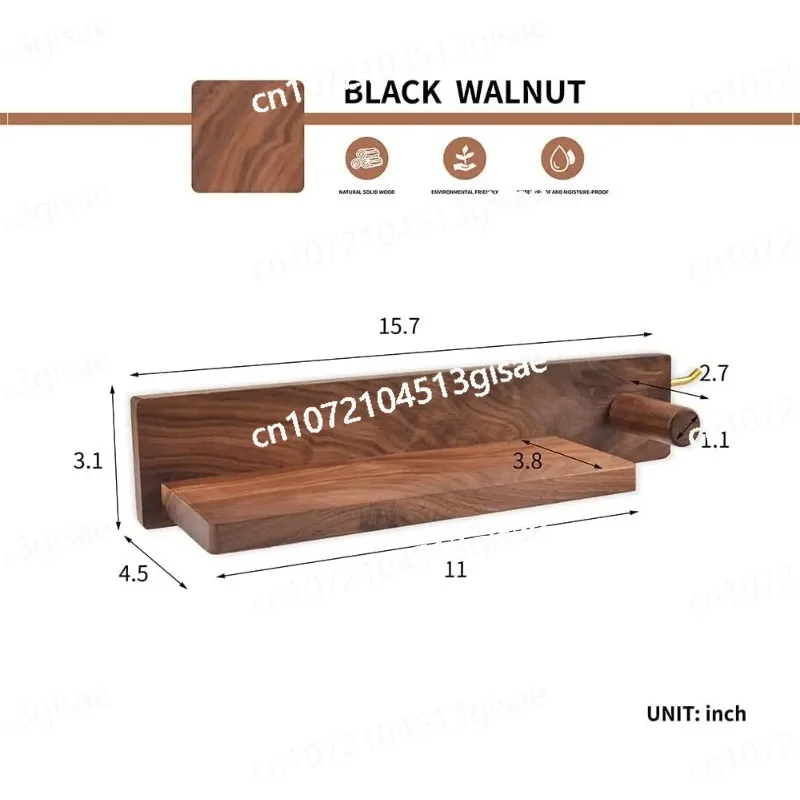 Stand Storage Stand Perforation-free Air Dryer   Dryer Stand Black Walnut Solid Wood Hair Dryer Gadgets for Home Wall Shelf