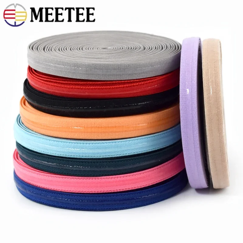 10-50M 10mm Colorful Silicone Non-slip Elastic Band for Underwear Straps Decorative Rubber Tape Bikini Bra Stretch Ribbon Sewing