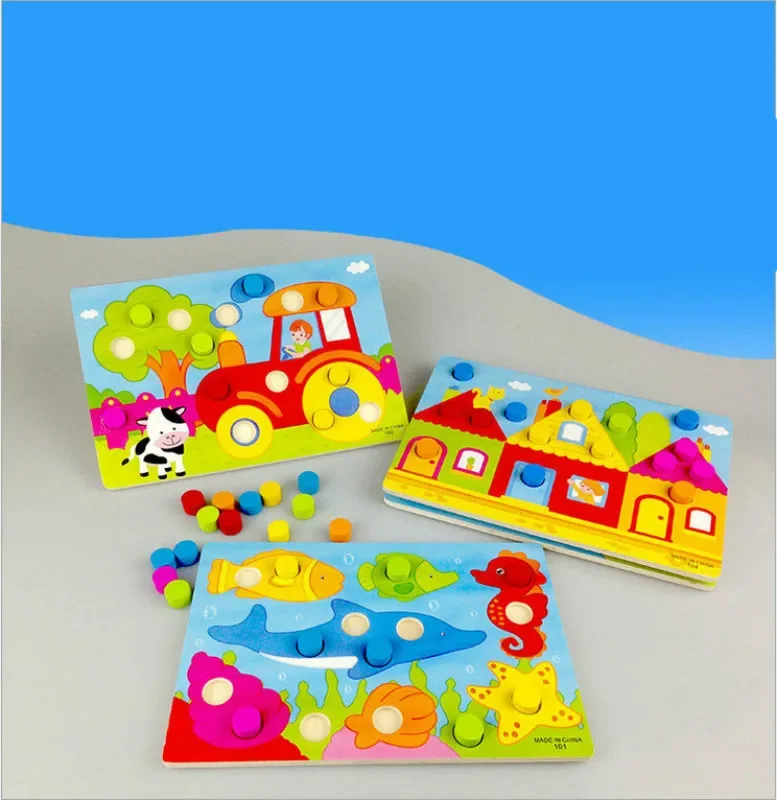 Farb kognition brett montessori Lernspiel zeug für Kinder Holz spielzeug Puzzle frühes Lernen Farb spiel spiel cl0545h