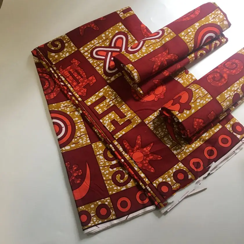 Most popular Veritable African Wax Real Fabric 100% cotton Ghana Nigeria Style 6 yards High Quality Ankara Prints wax Material