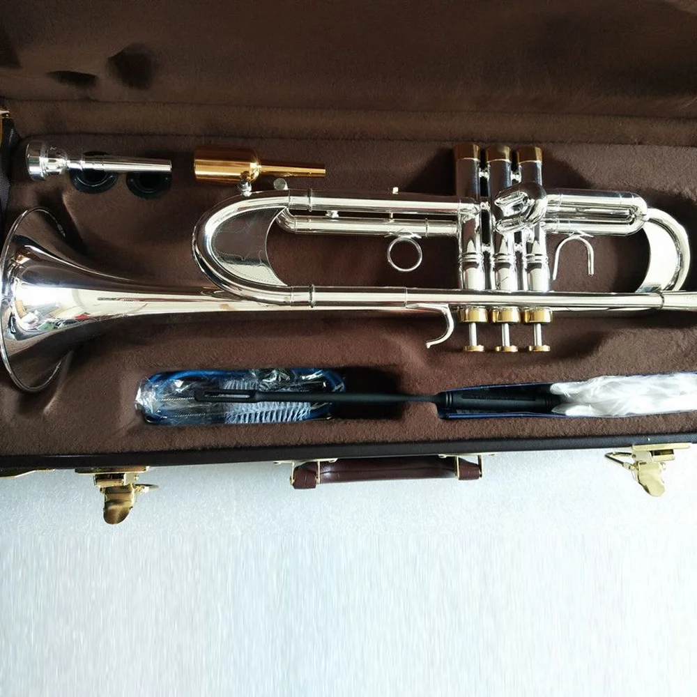 LT190S-77 top-level trumpet instrument Bb silver plated brass professional instrument strap bag