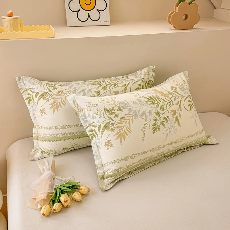 

2pcs 100% Cotton Pillow Cover Floral Style Pillowcase 48x74cm Cushion Cover Skin-friendly Pillowslip Soft Pillow Case 베개커버
