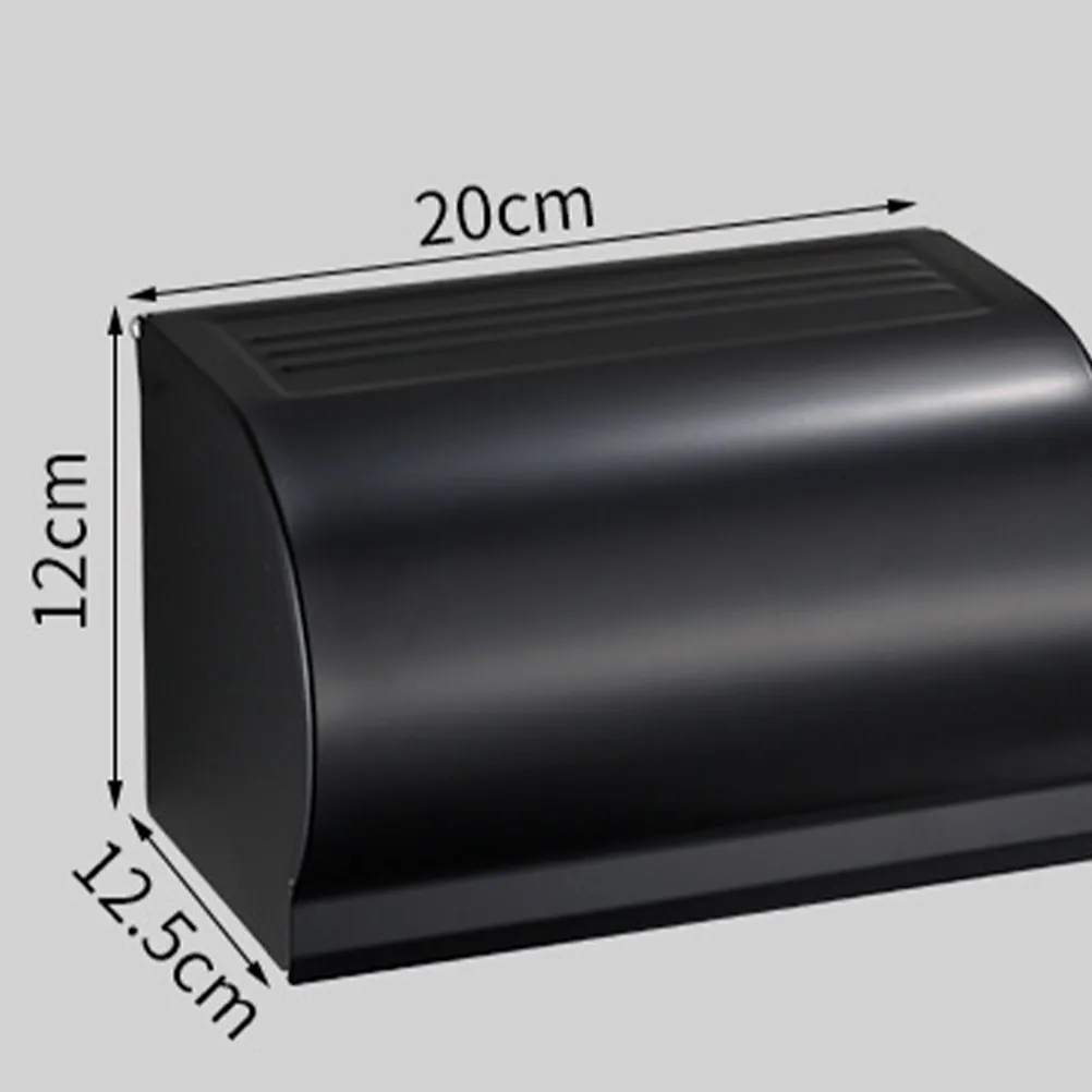 Black Tissue Paper Box Wall Mount Toilet Paper Roll Holder Aviation Aluminum Coated Aesthetic Bathroom Decor Dustproof Container