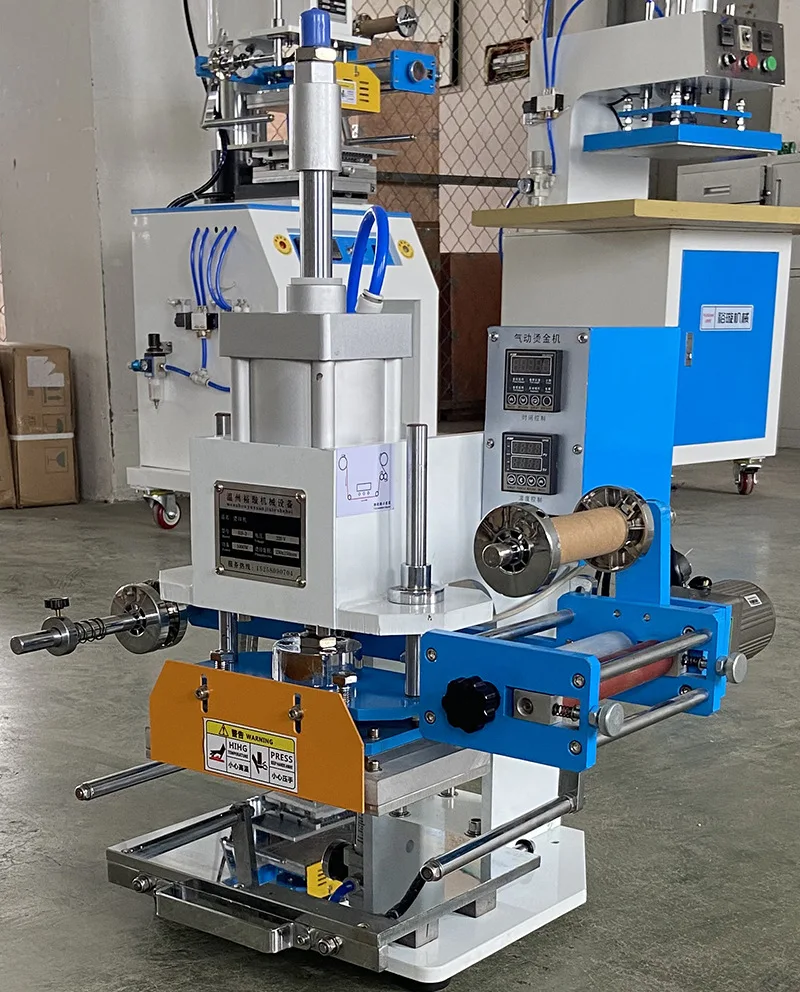Automatic Foil Feeding Pneumatic Hot Stamping Embossing Machine Adjustable Pressure Leather Logo Heat Press for Paper Plastic