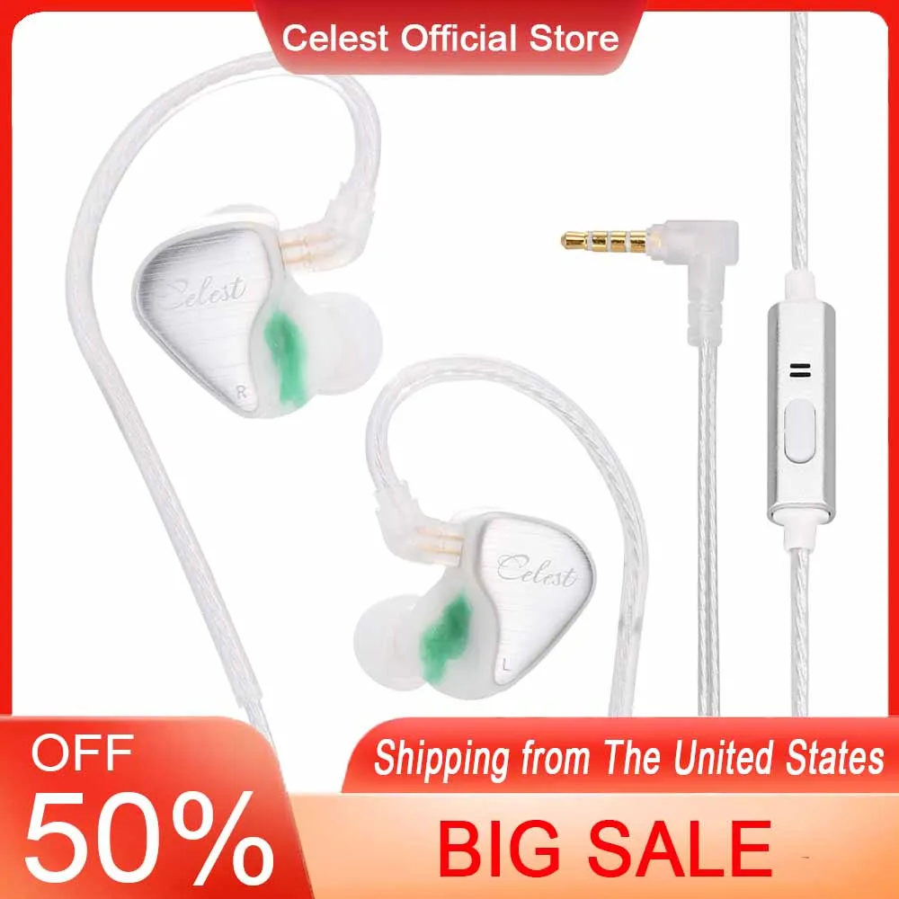 

Наушники-вкладыши Celest Wyvern Pro со съемным микрофоном IEM-кабелем, игровая гарнитура для прямой трансляции, Hi-Fi наушники