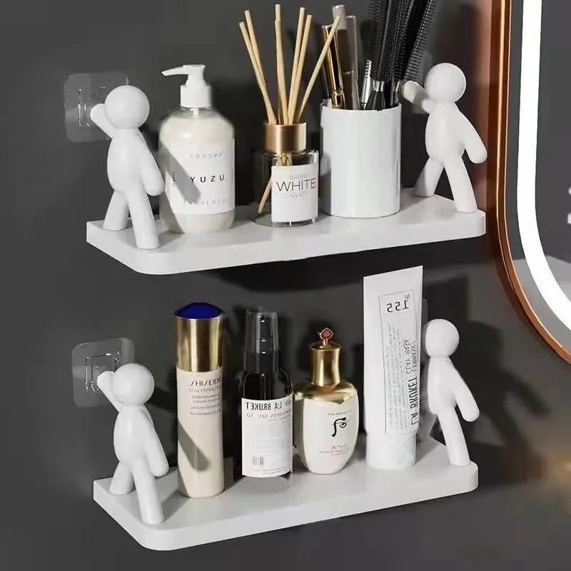 Human-shaped Bathroom Shelves Punch-free Wall Hanging Corner Shelf Shower Storage Rack Holder Makeup Organizer Kitchen Rack