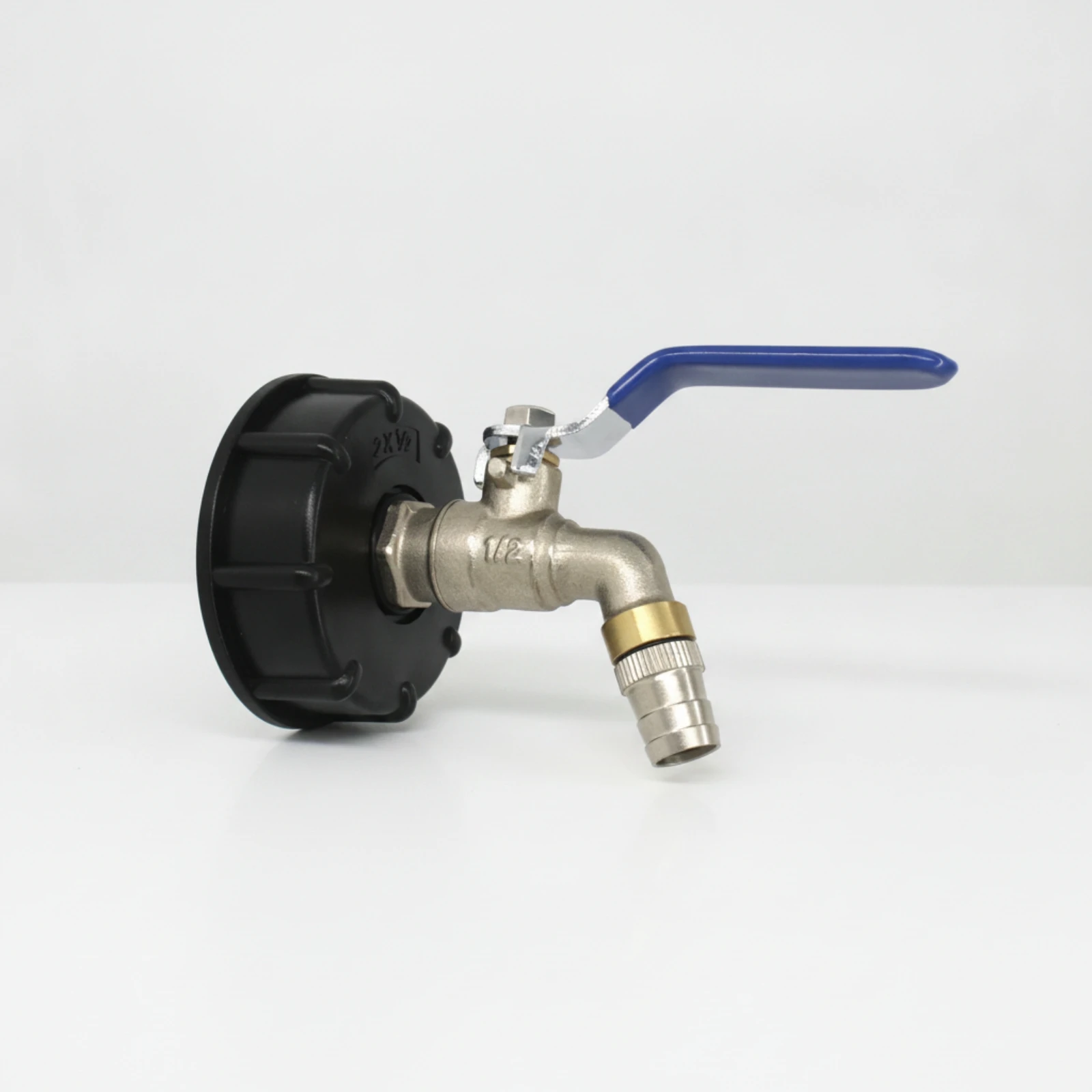 IBC Tote Adapter with Brass Faucet Coarse-Thread IBC Tank Adapter Fitting 2-Inch Valve Leak-Proof for Garden, Farm