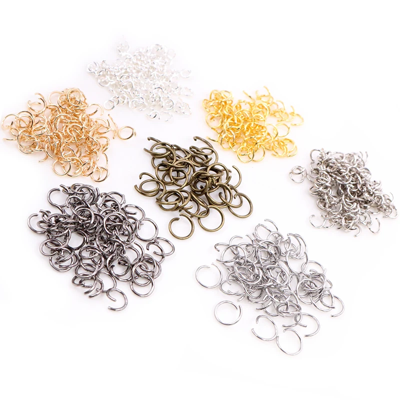 200pcs Open Loop Jump Rings 4 5 6 7 8 10 mm Open JumpRings for DIY Jewelry Making Necklace Bracelet Findings Connector Supplies