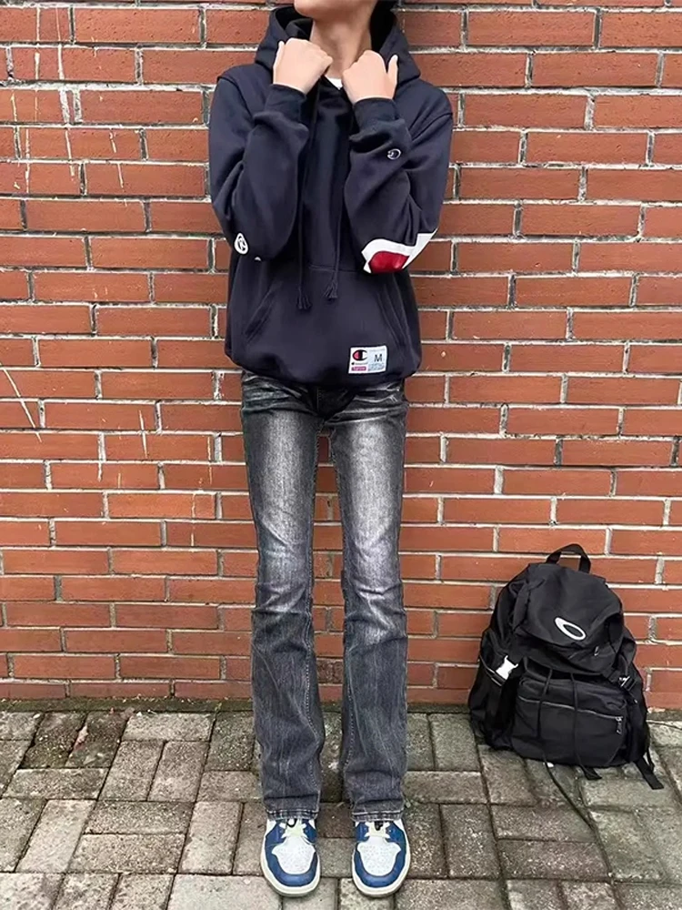 

American High Street Cleanfit Men's Jeans Straight Leg Slimming Waed Bla ey Spring Seasonal Youth Faion Jeans