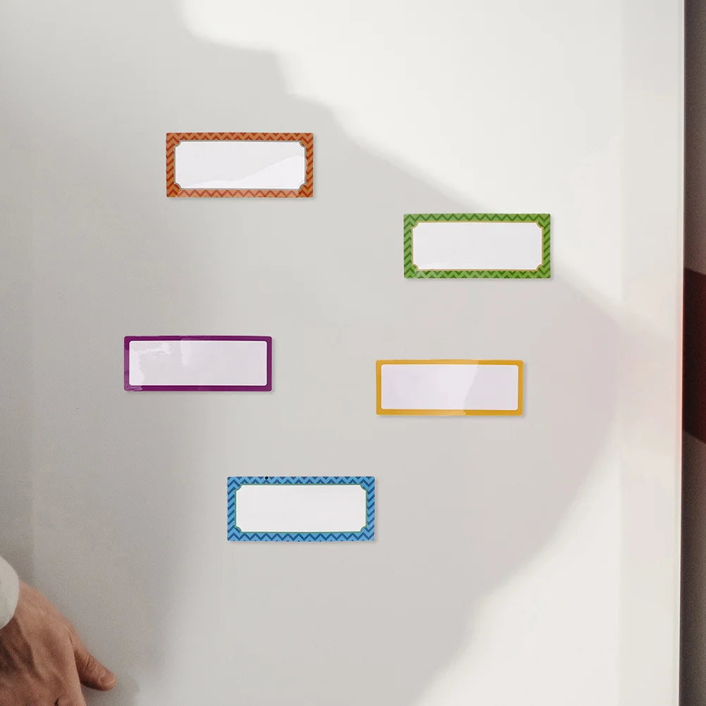 

24pcs Magnetic Name Tags Dry Erase Labels Reusable Writable Fridge Stickers For School Office Home Organization Flexible Magnet