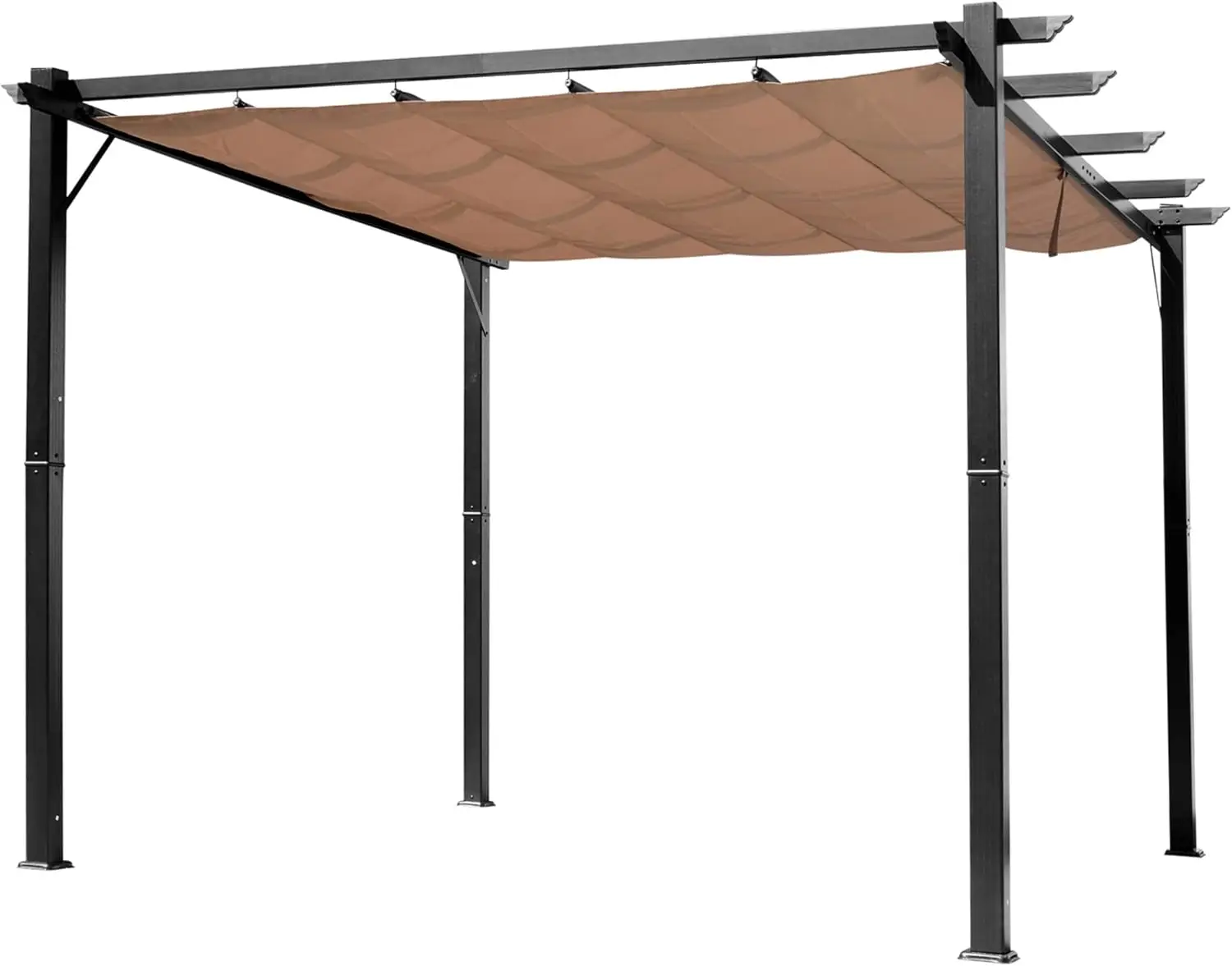 10'x13'Aluminum Patio Pergola with Retractable Pergola Canopy Backyard Shade Shelter for Porch Outdoor Party Garden Grill Gazebo