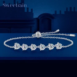 5MM 3CT  D VVS1 Moissanite Bracelet for Women 100% 925 Sterling Silver Plated 18k Gold Diamond Bracelet Wedding Jewelry Gift