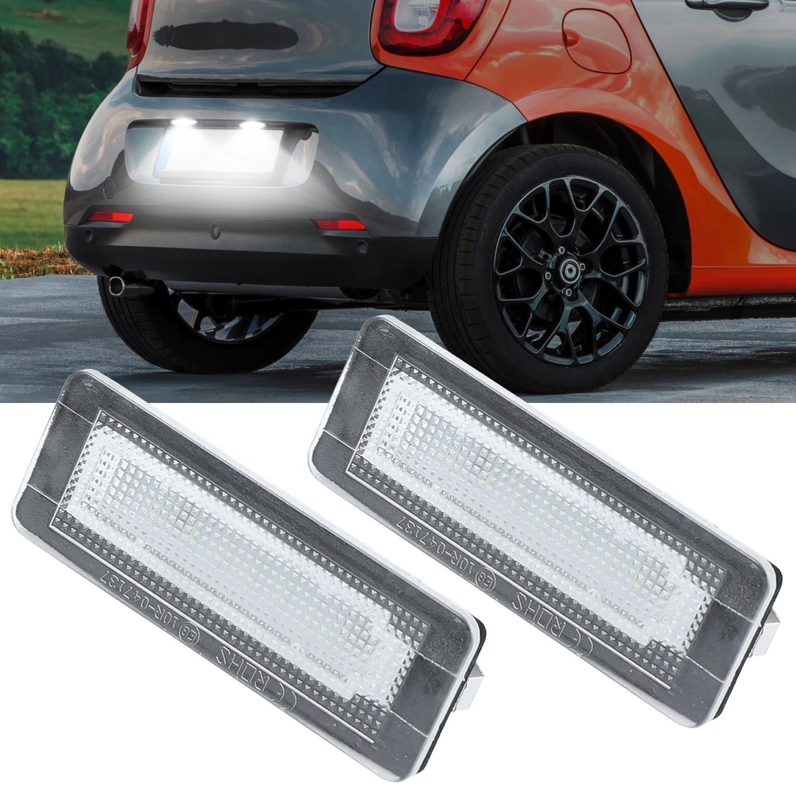 

For Mercedes Benz Smart Fortwo W450 04-07 W451 07-14 W453 15-UP Canbus Error Free License Number Plate Lights Lamp White LED X2