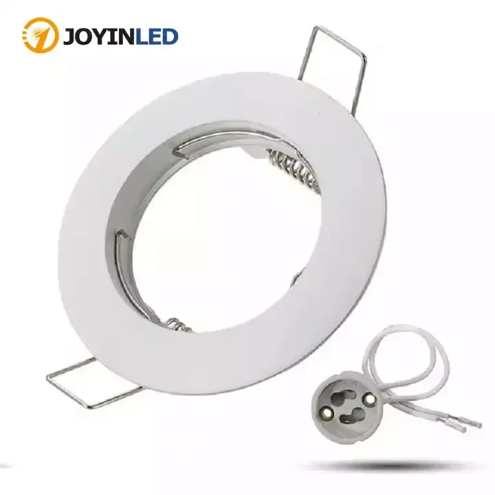 High Quality Aluminum Alloy Lamp Cup Bracket Embedded Ceiling Lamp Housing MR16 GU10 Bracket Spotlight Frame with Surface Ring