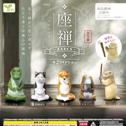 Yell Original Gashapon Kawai Cute Anime Meditate Animal Crocodile Shiba Inu Meditation Model Figure Gachapon Capsule Toys Gift