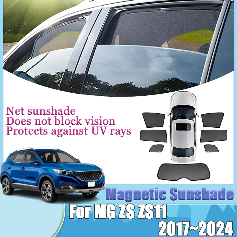 

For MG ZS ZS11 Accessories 2017~2024 2023 2022 Curtain Mesh Curtain Sunscreens Protect Privacy Blocks UV Rays Auto Accessories