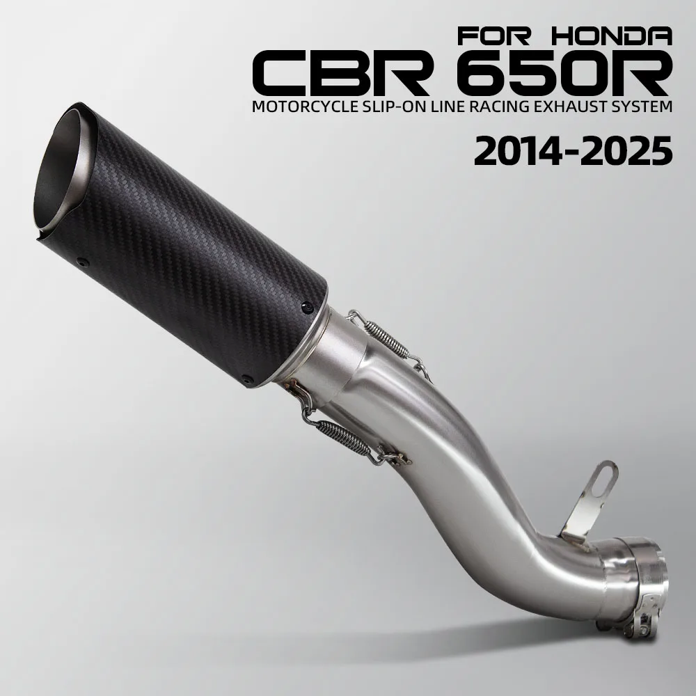 

Motorcycle Exhaust Slip on Line Modify Middle Pipe Carbon Muffler Escape Racing Kit For CBR650R CB650R CBR650F CB650F 2014-2025