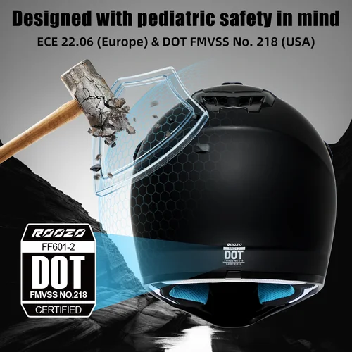 Imagen 2 del producto Casco de motocross para niños jóvenes para Quad ATV UTV Dirt Bike Scooter Certificación DOT Casco de moto para niños de 3 a 12 a