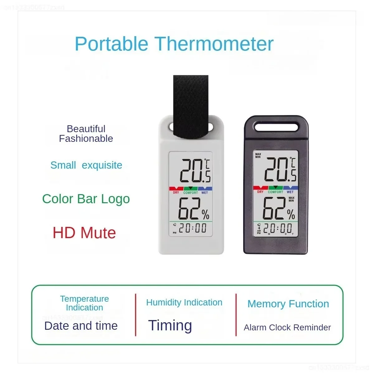 Wellink Mini Temperature Humidity Instruments Outdoor Camping Mountaineering Vehicle Pendant Tiny Keychain Compass Thermometer