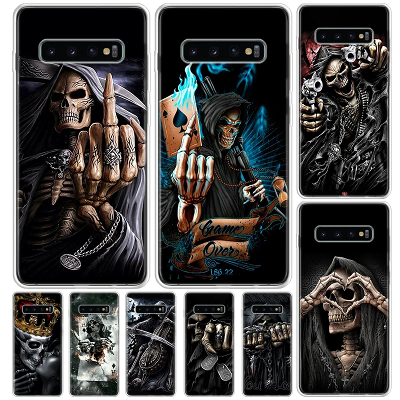 Grim Reaper Skull Skeleton Cover For Samsung Galaxy S23 S22 S24 Ultra S21 Plus S20 FE Phone Case S10 + S10E S9 S8 Print Coque