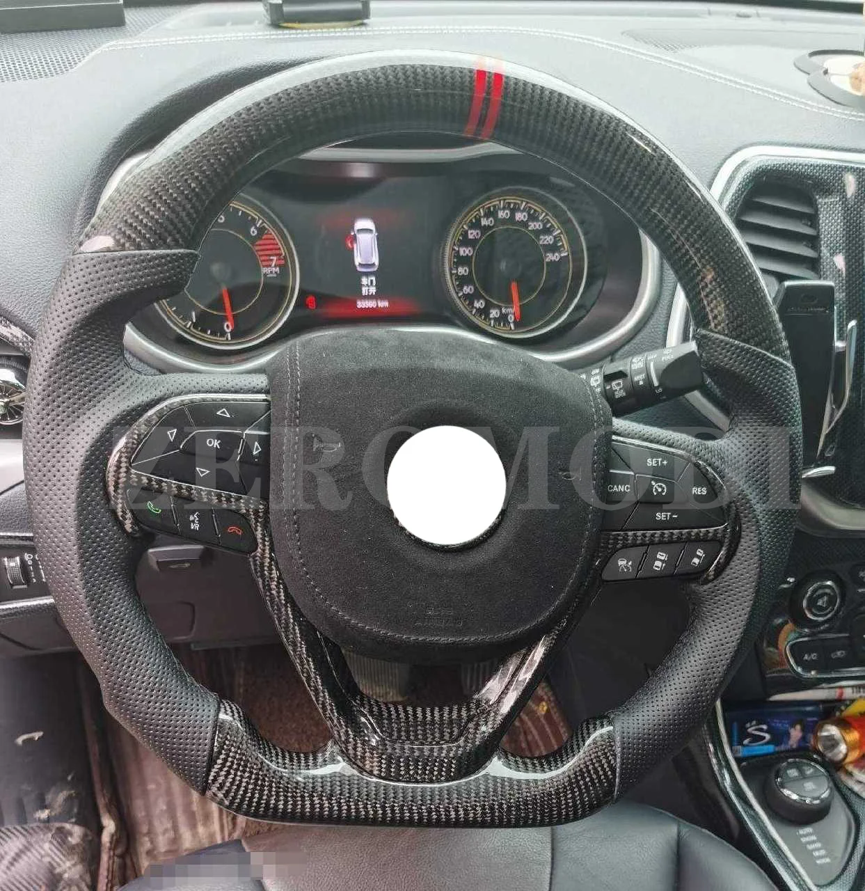 

Carbon Fiber Steering Wheel for Jeep Wragnler Grand Cherokee Compass Patriot 2015-2020