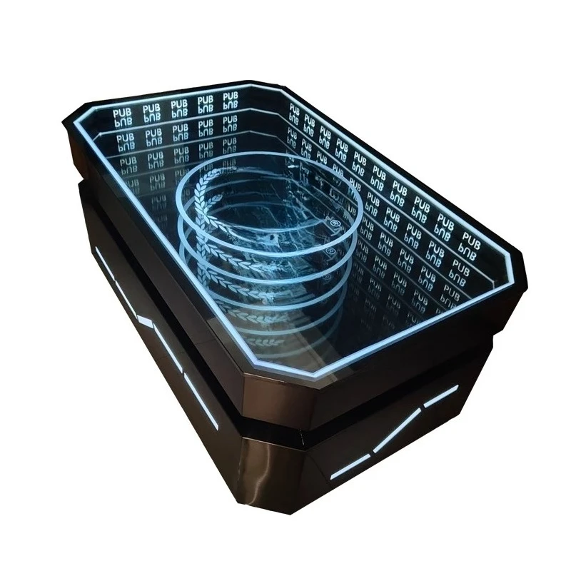 Coffee table luminous table stainless steel LED bar bar electronic sound light luxury