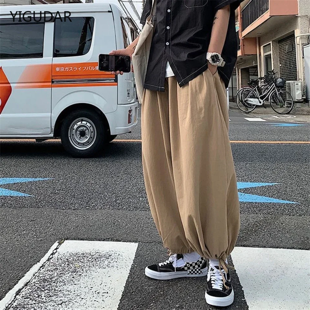 

New Streetwear Men's Multi Pockets Cargo Harem Pants Hip Hop Casual Male Track Pants Joggers Trousers Fashion Harajuku Men Pants