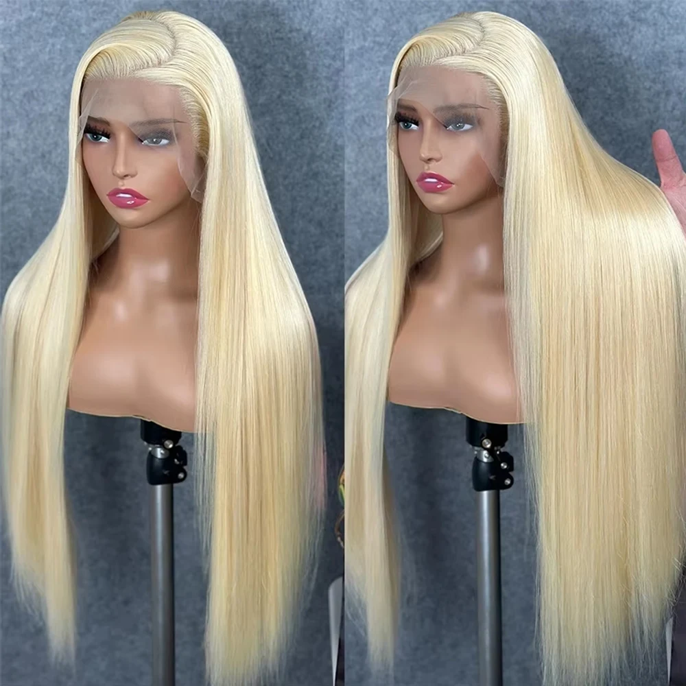 13x4 13x6 HD Transparent 613 Blonde Lace Frontal Human Hair Wigs 613 Color Wig Brazilian Bone Straight Lace Front Human Hair Wig image 2