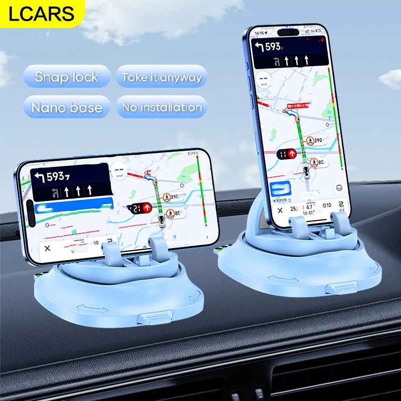 Lcars Car Phone Holder, Car Dashboard Rotating Bracket, Adhesive Anti-Slip In-Car Phone Navigation Support Stand, Car Interior Accessories