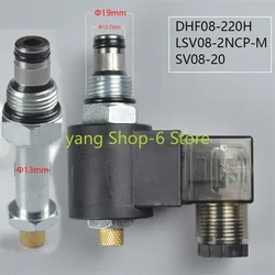 Hydraulic Threaded Cartridge Solenoid Valve 2 Position 2 Way Normally Closed DHF08-220H LSV08-2NCP-M DC12V/DC24V/AC220V 250bar