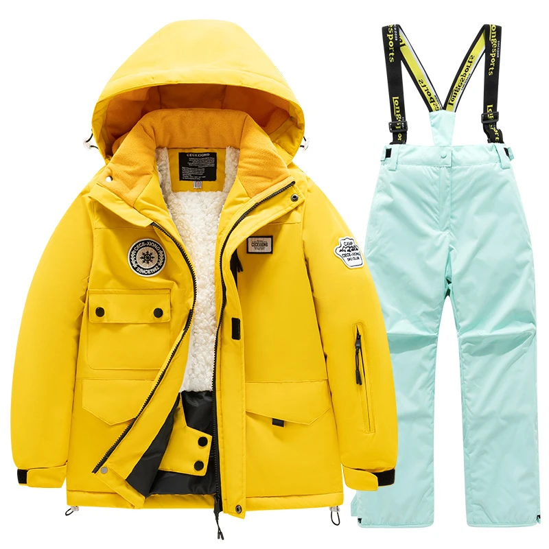 Children's ski suit men's and women's sets, large, medium, and small children's baby thick waterproof and warm equipment