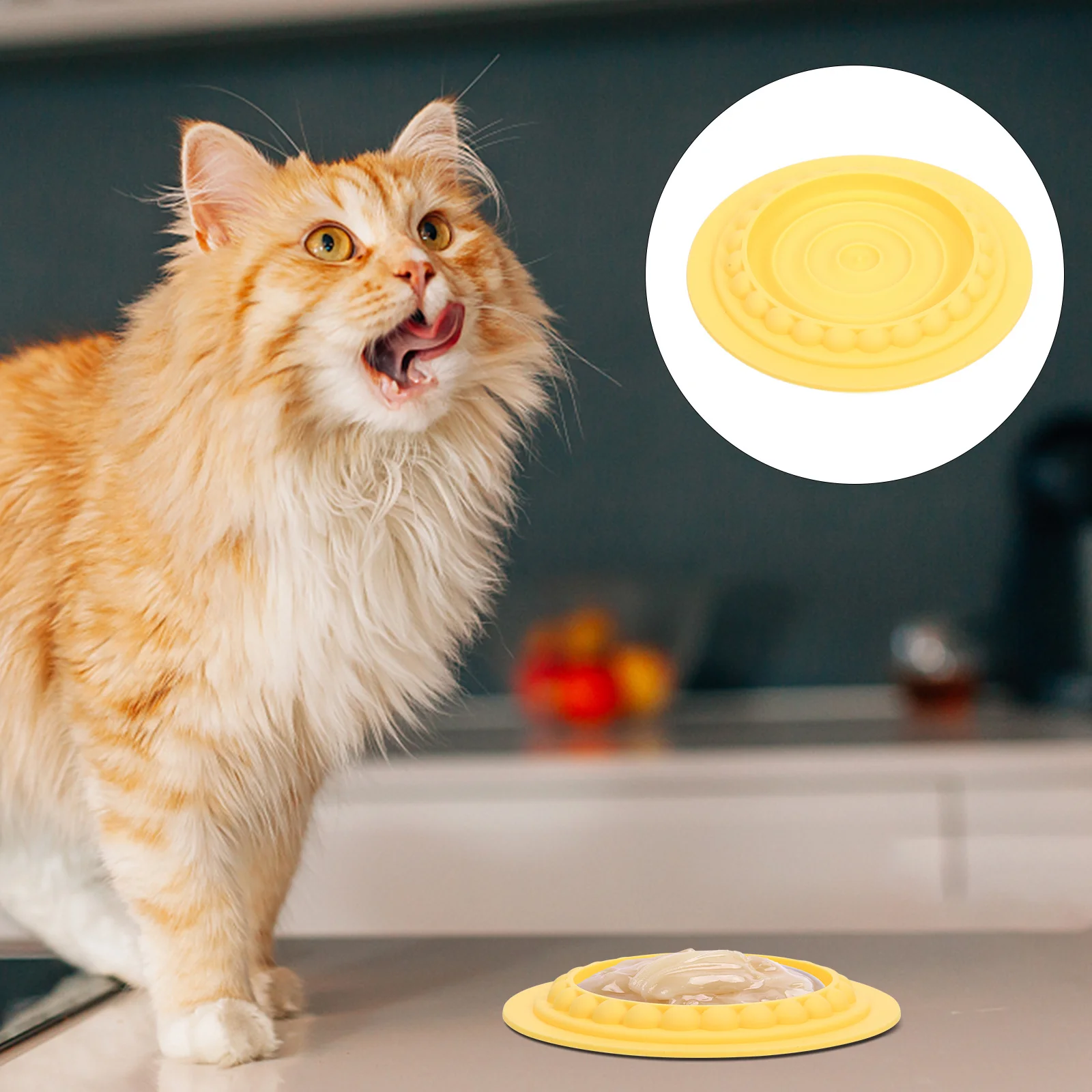 

Cat Slow Feeder Bowl Mat Combo For Small Cats Dogs Anti-Slip Feeding Plate Reusable Slow Feed Dish Pet Food Bowl