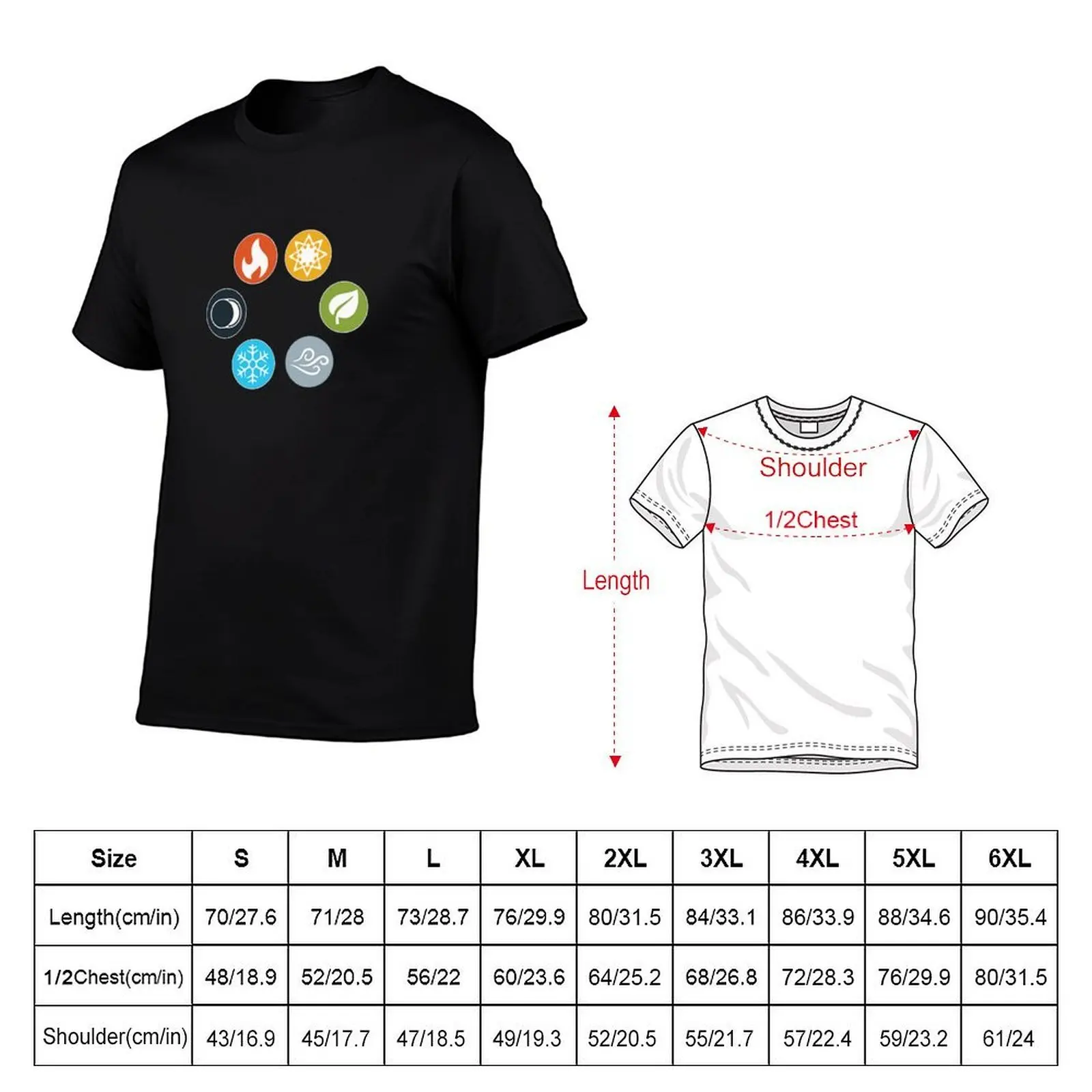 Gloomhaven & Frosthaven elements T-Shirt customizeds customs design your own blanks quick drying t shirt men