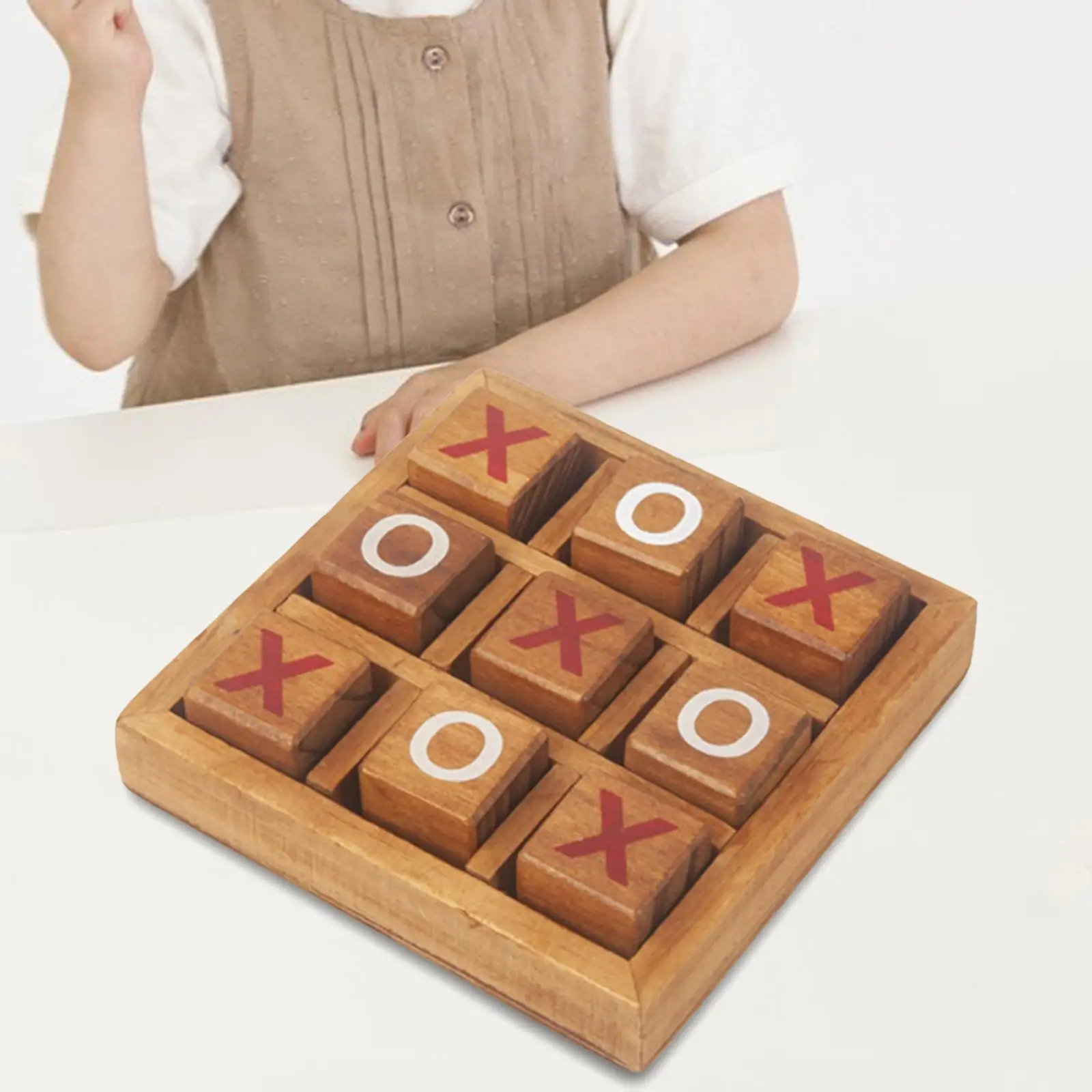 Wooden Noughts & Crosses Tic Tac Toe Traditional Game Play Set