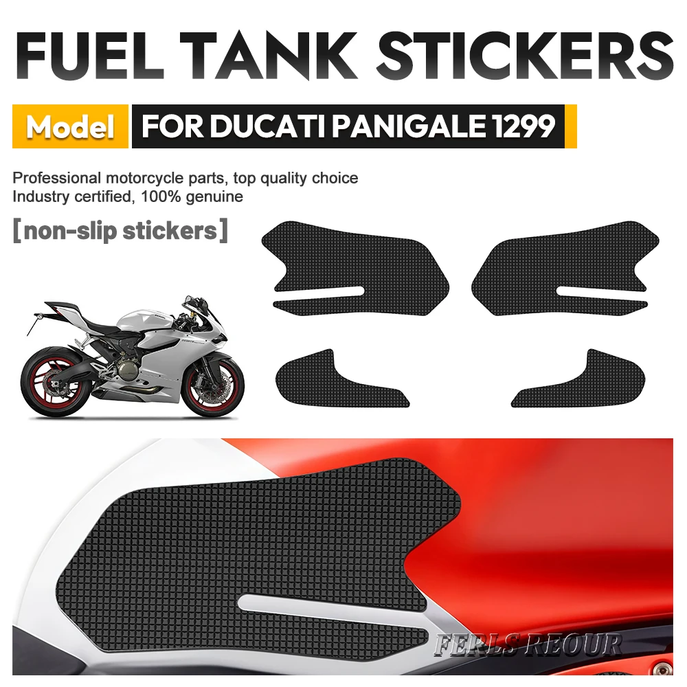 

Motorcycle Rubber Fuel Tank Pad Stickers Non-slip Waterproof Gas Tankpads Kit For Ducati Panigale 899 2013-2015